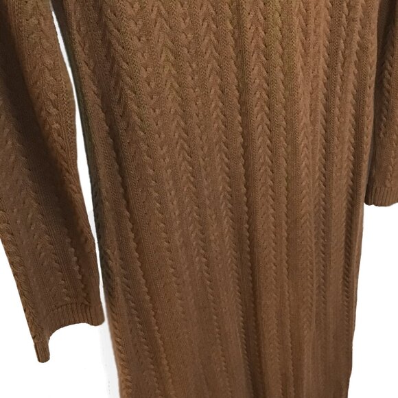 Peruvian Connection Brown Ribbed Knit Turtleneck Maxi Dress - Picture 3 of 9